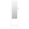 vidaXL Mirror Jewelry Cabinet White Engineered wood Full Length