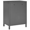 vidaXL Nightstand Anthracite Steel, Tempered Glass 15.7 x 11.8 x 21.5 in