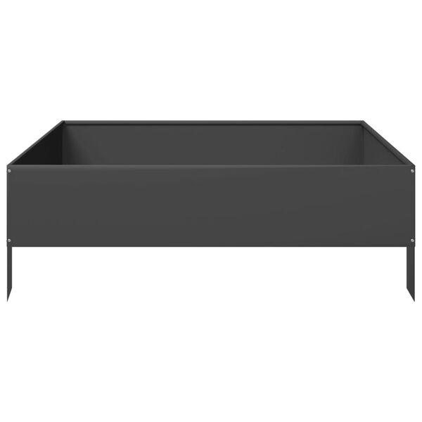 vidaXL Garden Raised Bed Black Steel 39.4x39.4x13.2 in Durable