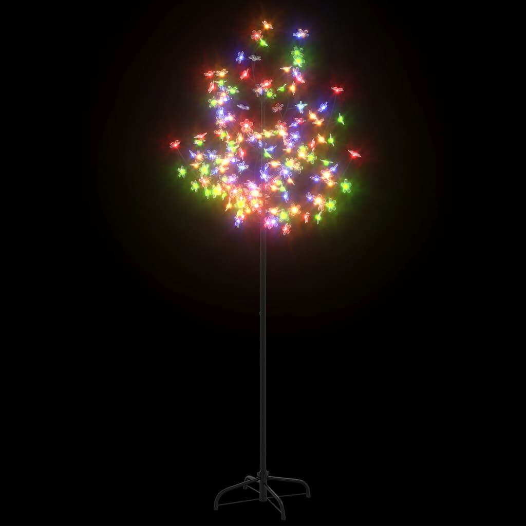 vidaXL Christmas Tree Black trunk with colorful LED lights