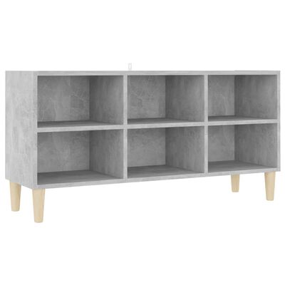 vidaXL TV Cabinet with Solid Wood Legs Concrete Gray 40.7"x11.8"x19.7"