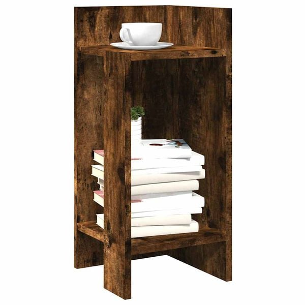 vidaXL Side Table Set of 2 Smoked Oak Engineered Wood Small Side Table