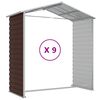 vidaXL Garden Shed Brown Galvanized Steel Large Garden Shed