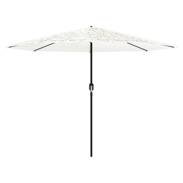 vidaXL Garden Parasol White Polyester Large Collapsible Garden Parasol