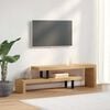 vidaXL TV Stand Natural Mango Wood Solid Mango Wood, Wrought Iron Medium