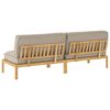 vidaXL Sofa Set with Cushion Plain 2 pcs Taupe Solid Acacia Wood