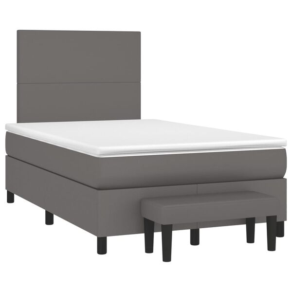 vidaXL Box Spring Bed Gray, White