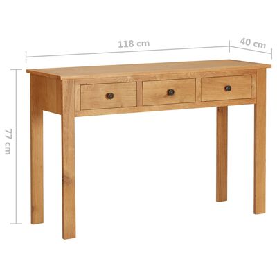 vidaXL Dressing Table 46.5"x15.7"x30.3" Solid Oak Wood