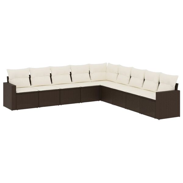 vidaXL Garden Sofa Set Brown, Cream White