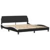 vidaXL Bed Frame without Mattress "Hvar" Black and White 72"x83.9"Faux Leather