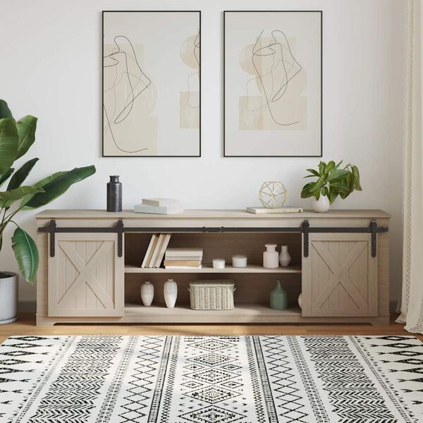 vidaXL Sliding Cabinet Door Kit 78.7 " Carbon Steel