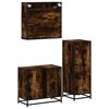 vidaXL Bathroom Furniture Set Smoked Oak Engineered wood, metal, glass