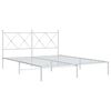 vidaXL Bed Frame White Powder-coated steel Full Bed Frame Rectangular