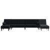 vidaXL L-shaped Sofa Bed Black Velvet (100% polyester), plywood Large