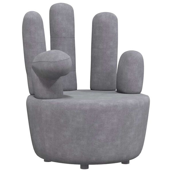vidaXL Velvet Chair Grey Wooden frame, Polyester velvet