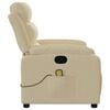 vidaXL Massage Recliner Chair Cream Fabric (100% polyester), Metal, Plywood