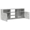 vidaXL TV Cabinet Concrete Grey Engineered Wood and Tempered Glass Medium