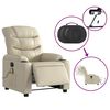 vidaXL Electric Massage Recliner Chair Cream Faux Leather