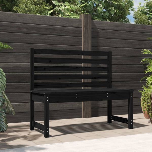 vidaXL Garden Bench Black Solid pine wood Standard Durable