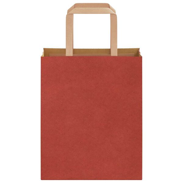 vidaXL Paper Bags 250 pcs with Handles Red 18x8x22 cm