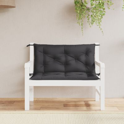 vidaXL Garden Bench Cushions 2pcs Black 39.4"x19.7"x2.8" Oxford Fabric