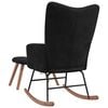 vidaXL Rocking Chair With Stool Black Velvet, solid rubber wood, steel