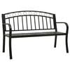 vidaXL Garden Bench Black Powder-coated steel Medium Durable