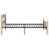 vidaXL Bed Frame Black and natural wood Powder-coated metal, solid oak wood