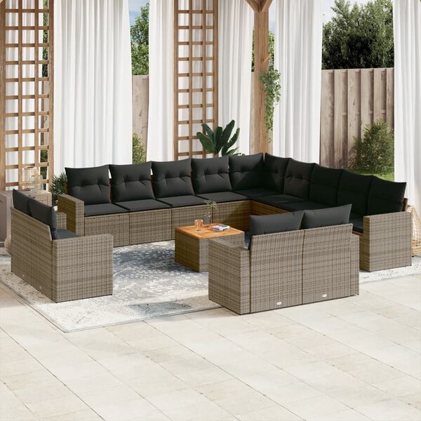 vidaXL Garden Sofa Set Grey