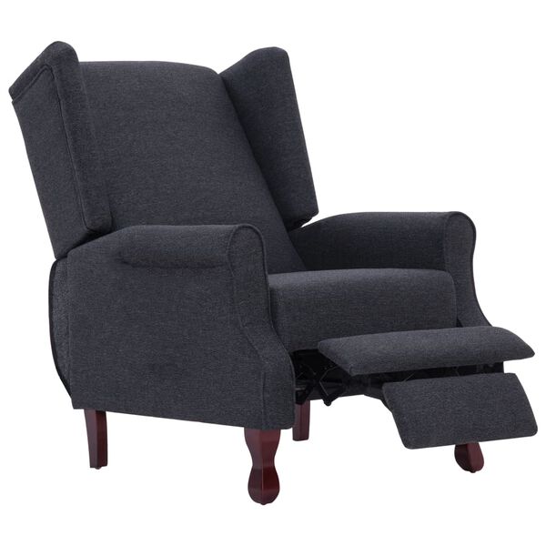 vidaXL Armchairs Dark gray Polyester, Wooden frame Medium