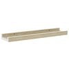 vidaXL Wall Shelf Set of 2 White and Sonoma Oak MDF 15.7 x 3.5 x 1.2 in