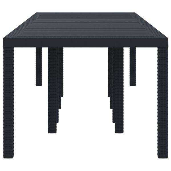 vidaXL Garden Dining Table Anthracite 118.11 x 39.37 x 28.74 in
