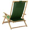 vidaXL Relaxing Chair Green Bamboo, fabric (100% polyester) Standard