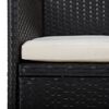 vidaXL Garden Dining Set Black, cream white cushion