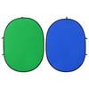 vidaXL 2 in 1 Oval Studio Background Screen Green and Blue 78.7x59.1"