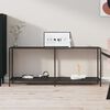 vidaXL Console Table Black Tempered Glass, Powder-Coated Steel Large