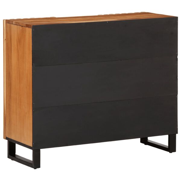 vidaXL Sideboard Brown Solid Acacia Wood with Steel Frame Medium