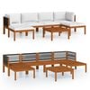 vidaXL Garden Lounge Set Cream, Natural Acacia Wood