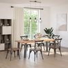 vidaXL Dining Table Light Brown Solid Oak Wood Large Adjustable Feet