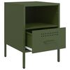 vidaXL Bedside Cabinet Olive Green Cold-Rolled Steel Medium