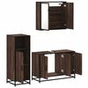 vidaXL Bathroom Furniture Set Brown Oak Engineered wood, metal, glass
