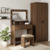 vidaXL Dressing Table with Shelf Brown Oak 29.72 x 16.14 x 53.15 in