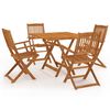 vidaXL Garden Dining Set Brown Solid Acacia Wood Compact Foldable