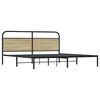 vidaXL Bed Frame Sonoma Oak Steel and engineered wood Double bed Sturdy