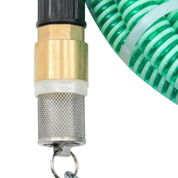 vidaXL Suction Hose Green PVC, brass Standard Durable Suction Hose