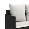 vidaXL Garden Sofa Set Black, Cream White PE Rattan 4-seater