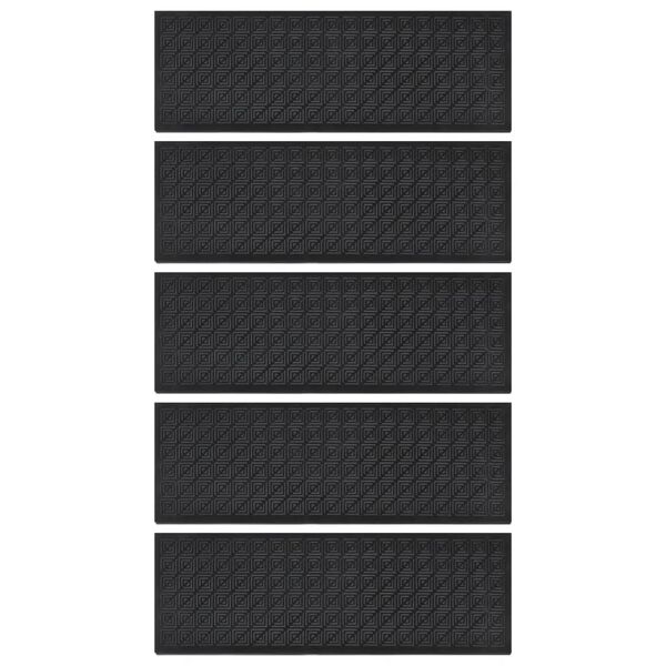 vidaXL Stair Tread Black Rubber 9.8x29.5 in Stair Tread Rectangular
