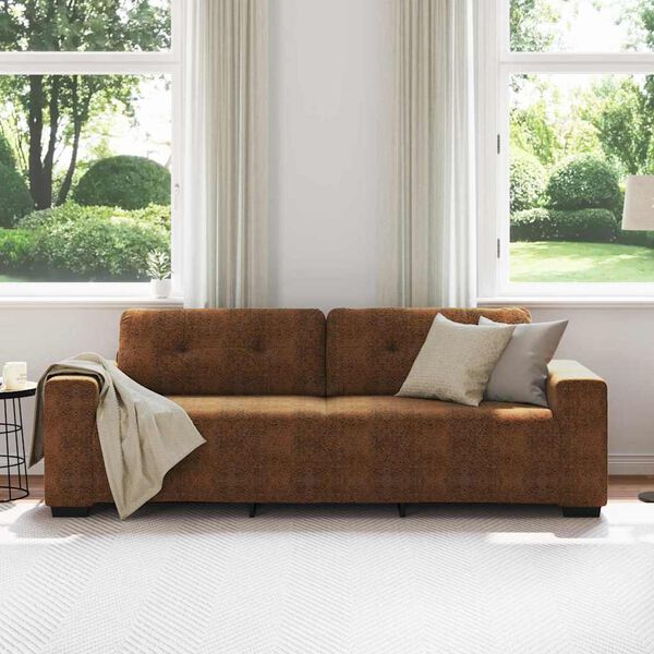 vidaXL Sofa with Cushion Brown Faux leather and Wood