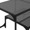 vidaXL Coffee Table Black glass Engineered wood, steel and glass