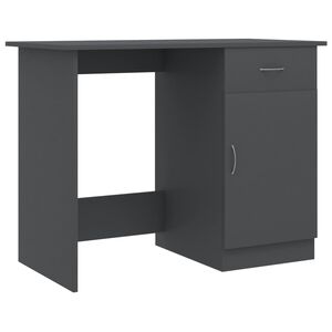 vidaXL Desk Gray 39.4"x19.7"x29.9" Engineered Wood